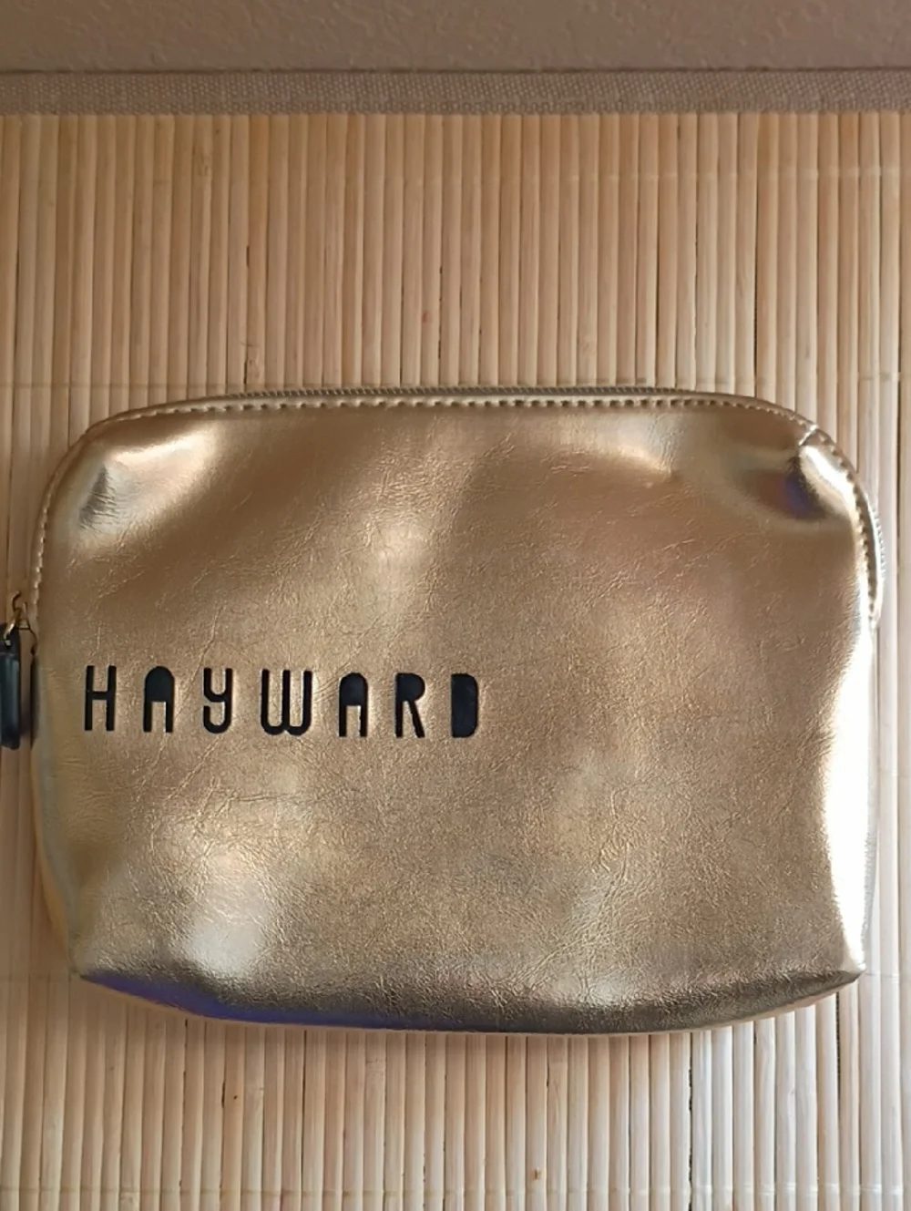 NWOT HAYWARD Metallic Gold Cosmetic Bag/Case/Purse